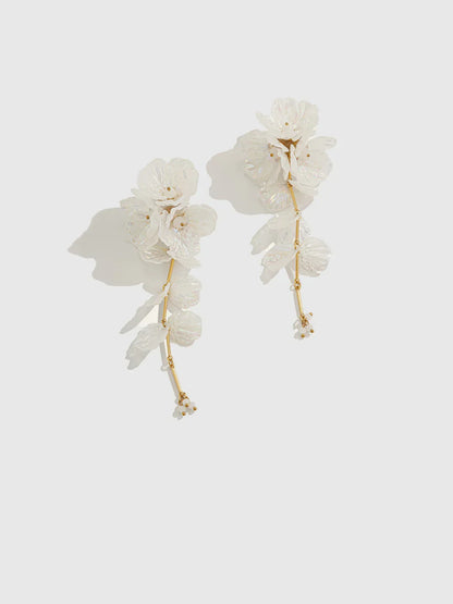 Floral Iridescent Drop Earrings