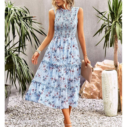 Sleeveless Floral Print Maxi Dress in Multiple Colors