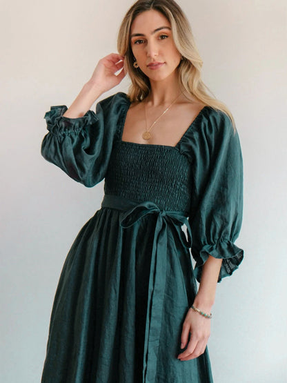 CALL IT LOVE TWO WAY TIERED MIDI DRESS - GREEN
