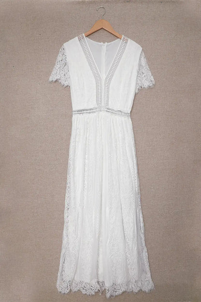 blue heart lace maxi dress