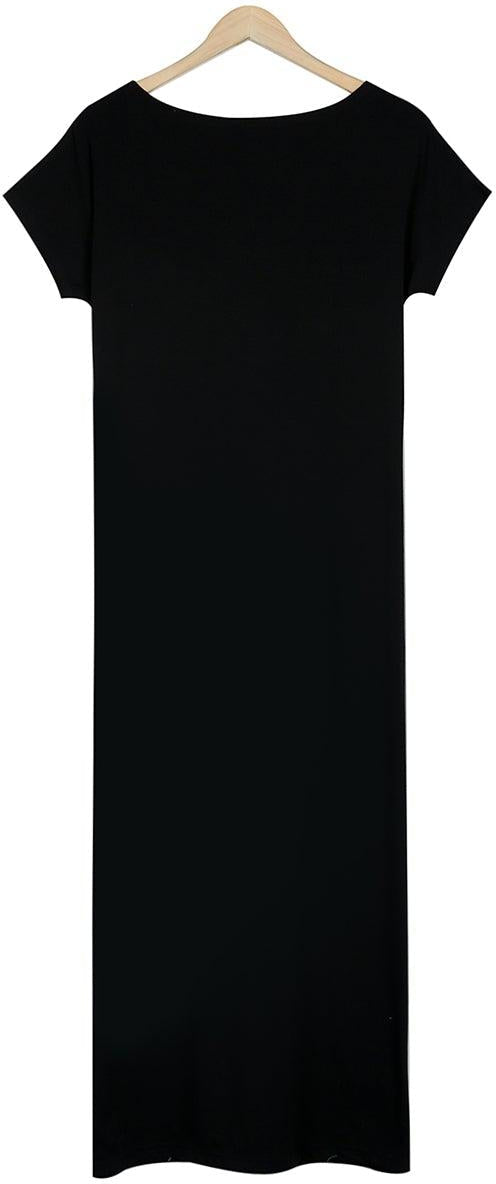 Off-Shoulder Dolman Sleeve Pocket Maxi Shirt Dress