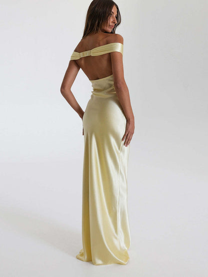 Mermaid Satin Off-shoulder Long Dress