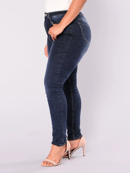 Whitening Stretch Plus Size Slimming Pencil Pants Jeans