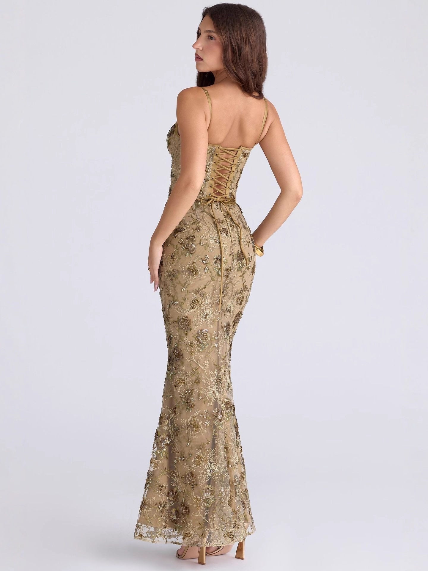 Low-cut Sleeveless Sexy Backless Tie-up Long Dress