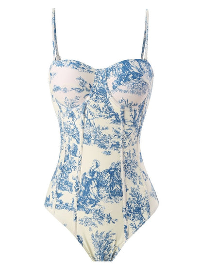 One-piece Swimsuit, Tight-fitting And Slimming, Retro-style Strappy