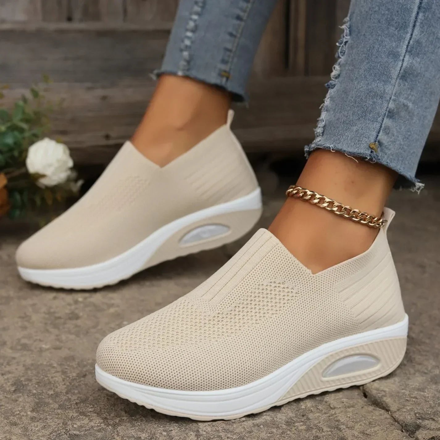 Women's Orthopedic Slip-On Trainers – Comfortable Support Sneakers