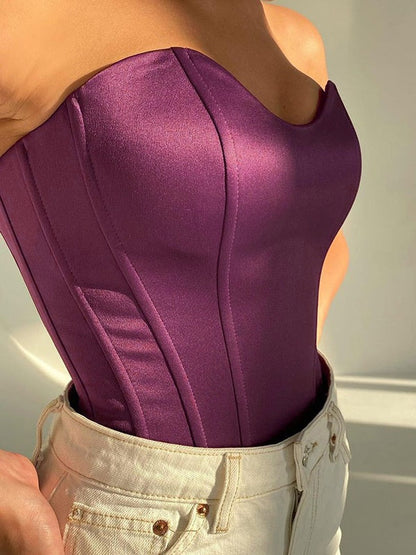 Herringbone Satin Gloss Waist Corset