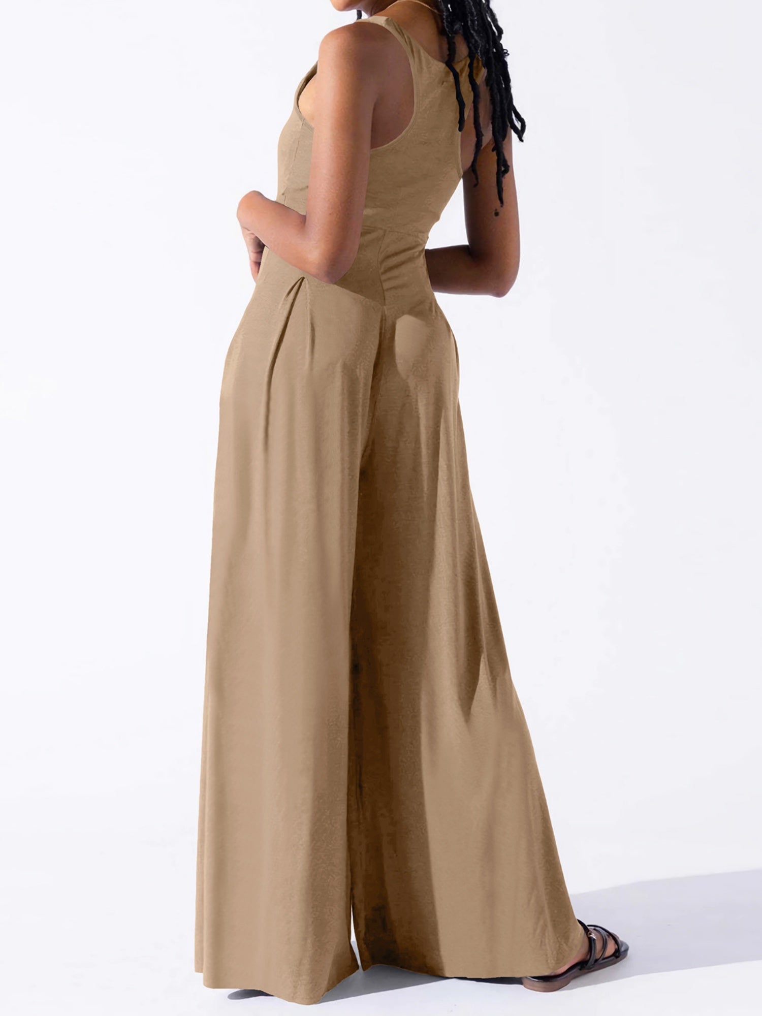 Camisoles Pleated Solid Color Jumpsuits