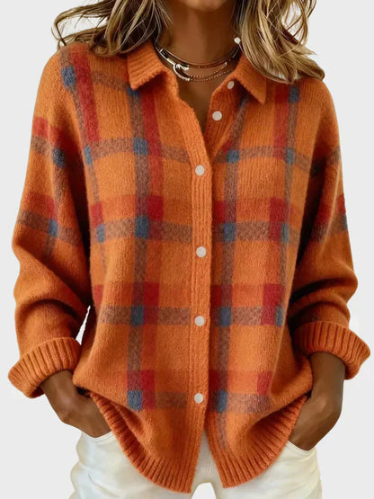The Victoria — Plaid Knit Cardigan