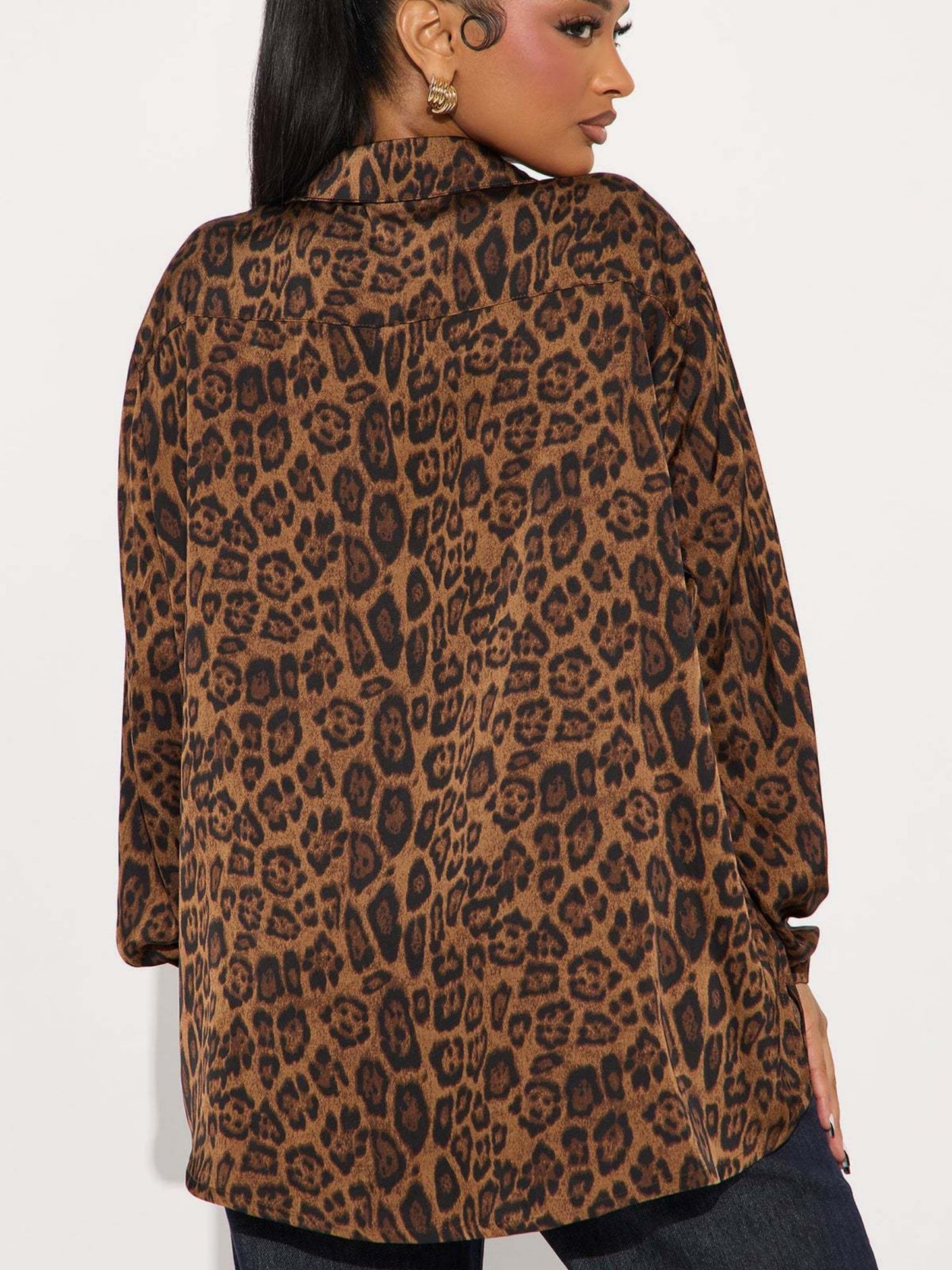 Leopard Print Retro Long-sleeved Shirt