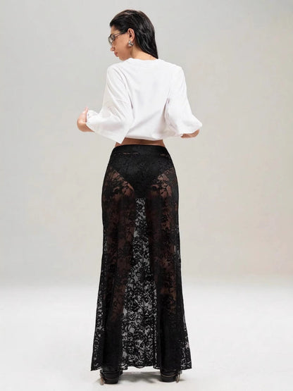 Lace High Waist Perspective Fashion Skirts