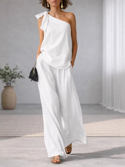 Bandage Jacket Wide-leg Pants Set 2-piece Sets