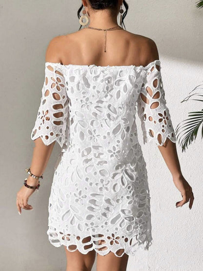 Lace Cutout Off-shoulder Mini&Short Dresses