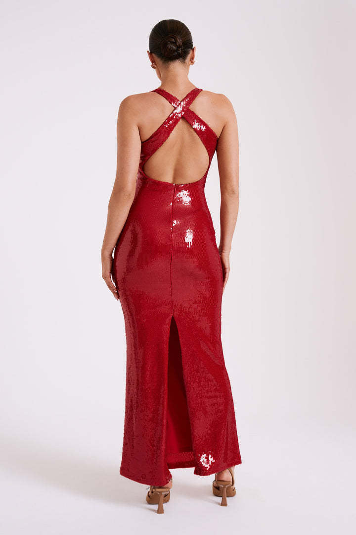 Hexed Bodycon Dress - Red