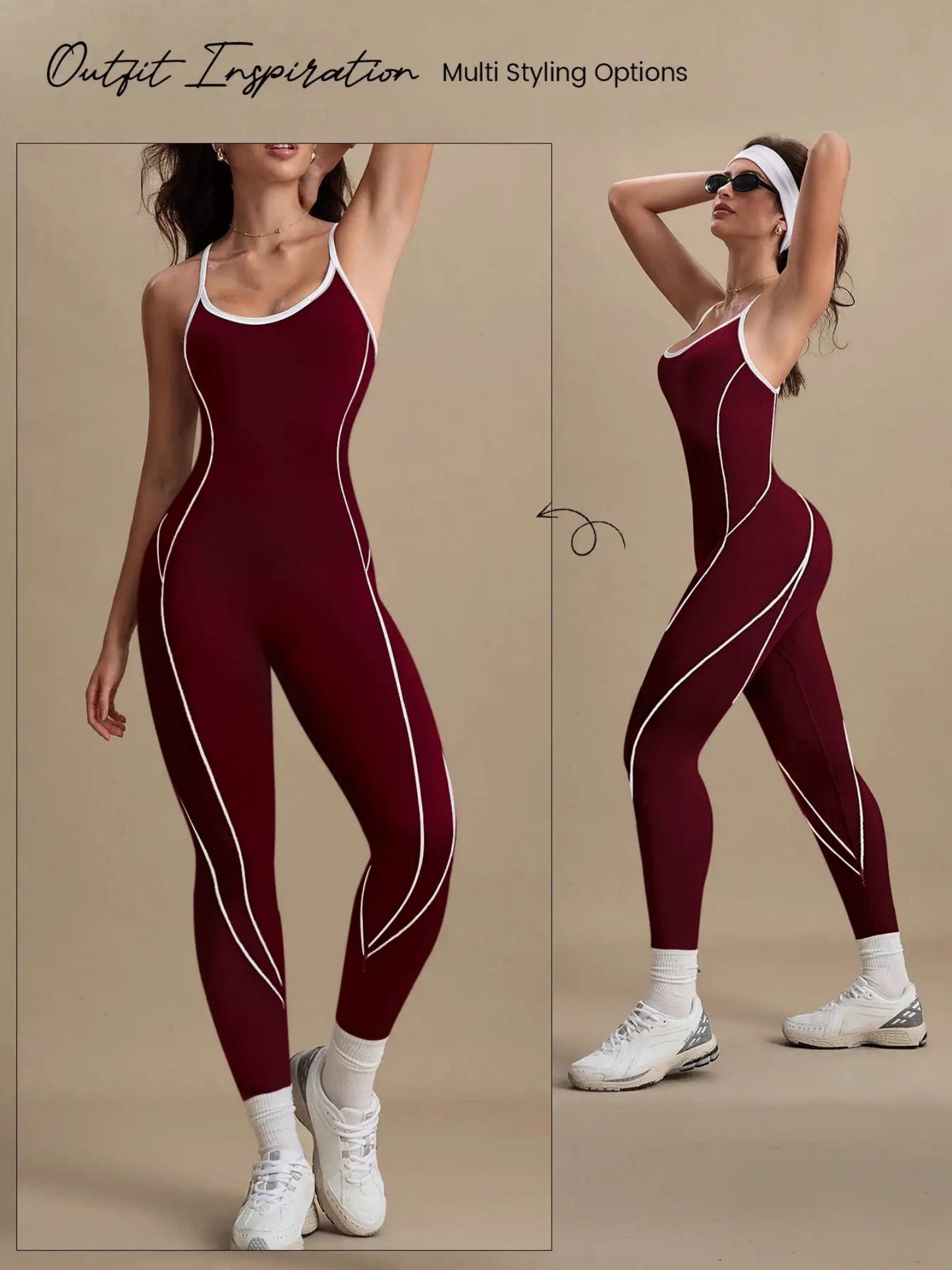Cross Shoulder Straps Color-blocked Fitness Exercise Bodysuits