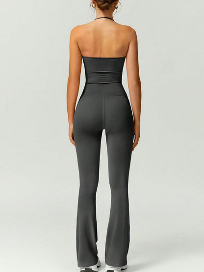 Neckband Backless Fitness Exercise Bodysuits