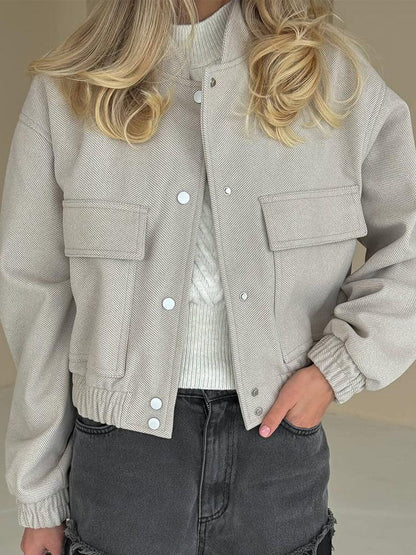Cropped Outerwear Utility Pocket Jacket