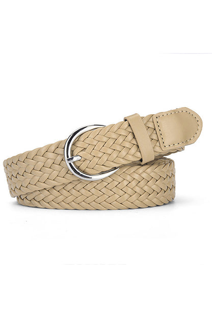 Margovil Faux Leather Metal Buckle Adjustable Braided Belt