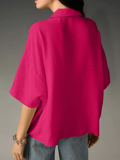 Short-sleeved Collared Casual Loose T-shirt