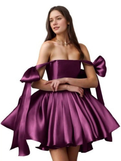 Strapless Satin Evening Dress