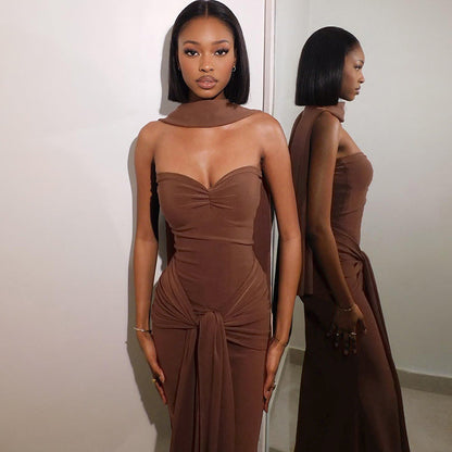 Carway Maxi Dress - Brown