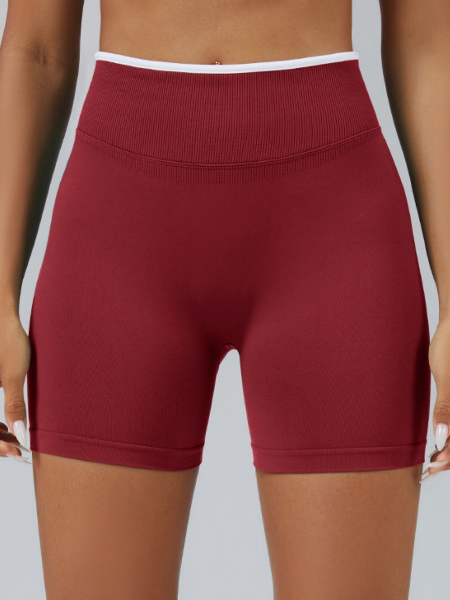 Color Matching Seamless High-waisted Hip Lift Exercise Yoga Shorts