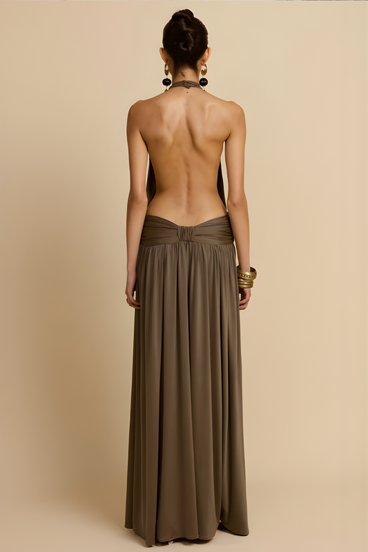 Santina Elegant Draped Maxi Dress