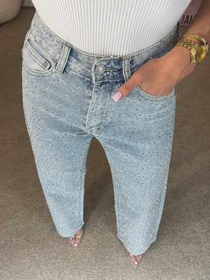 Starlit Denim Straight Pants