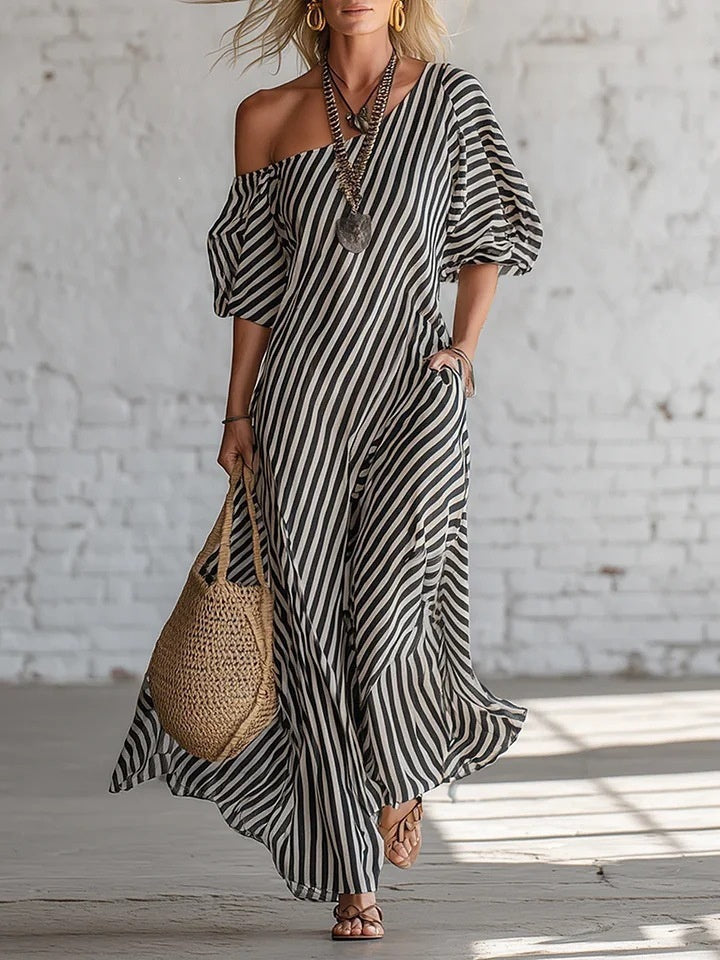 Simple Solid Color Patchwork Dress