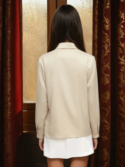 Chiffon Bow Tie Blouse | Long Sleeve | Regular Fit