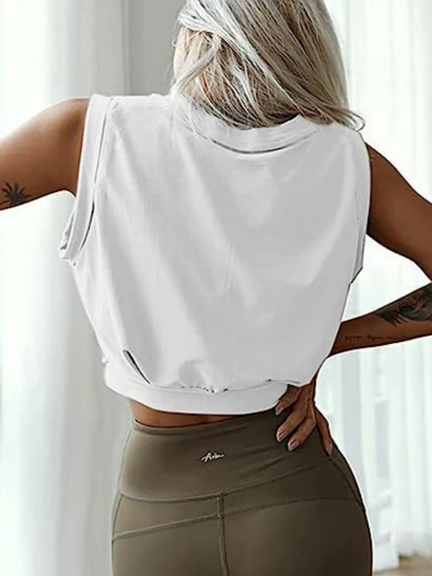 Sleeveless Running And Fitness Cropped Sports Vest