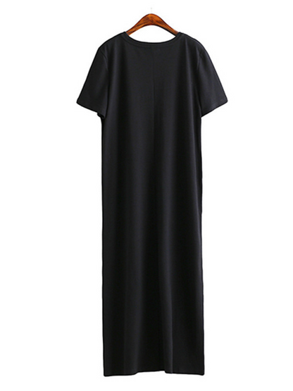 Solid Slit Casual Maxi Dresses