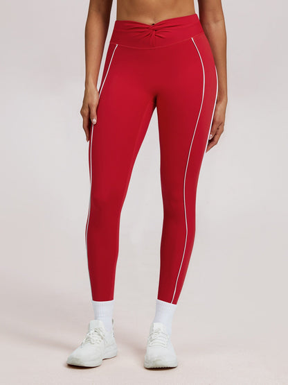 Color-blocked Twisted High-waisted Yoga Fitness Exercise Pants