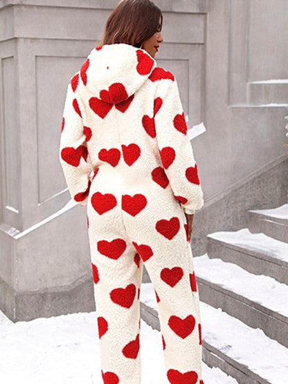 Jumpsuit Pockets Hooded Pajamas