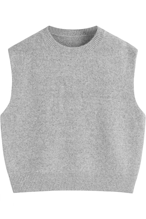 Margovil Crewneck Knitted Pullover Sweater Vest