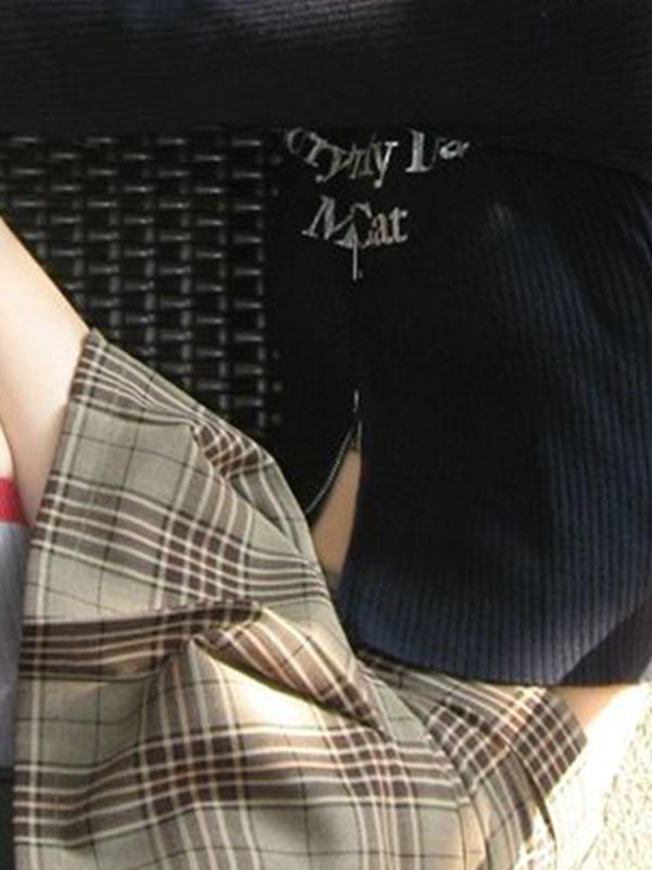 Letter Print Double Zipper Crop Cardigan