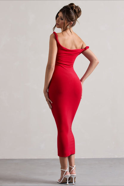 Bardot Rolled Hem Party Dress