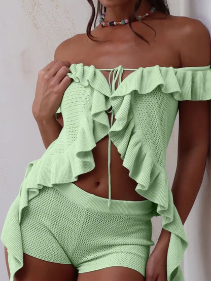 Hannah Knit ruffle Set