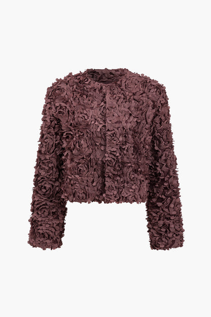 Solid Appliques Textured Jacket