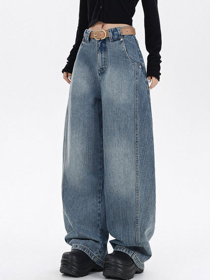 Wide Leg Sickle Casual Boyfriend Jeans