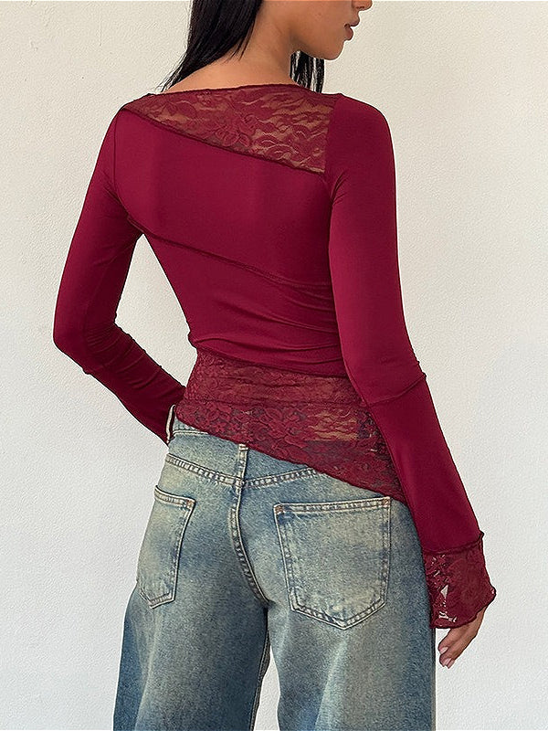 Vintage Slim Fit Floral Detail Long Sleeve Long Sleeve Tee