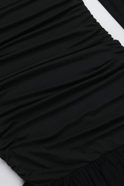 Fall New Slim-Fit Pleated Off-Shoulder Party Dress