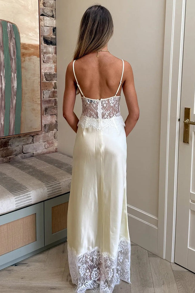 | Sheer Lace Patchwork Maxi Dress