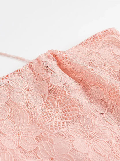 Pink Lace Mini Dress