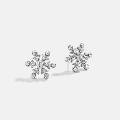 Copper Rhinestone Christmas Stud Earrings