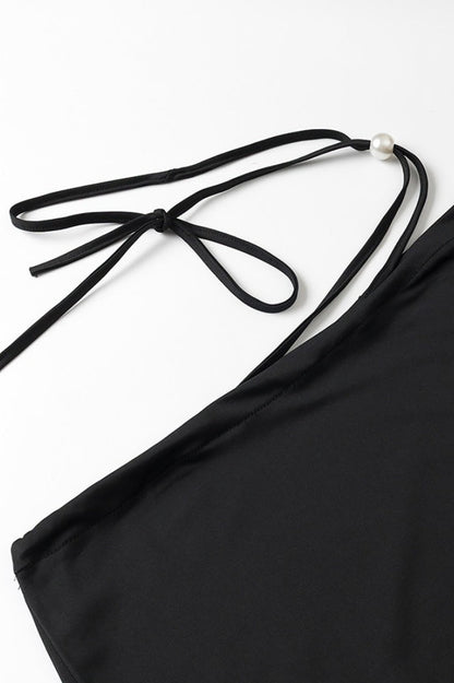Tie Front Crop Top Bodycon Mini Skirt Set