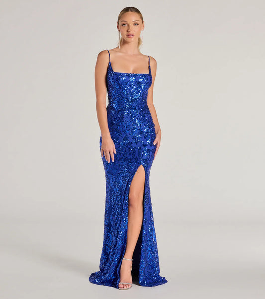 Kailani Formal Sequin Slit Mermaid Dress