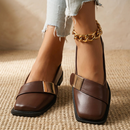 Women's Square Toe Slip-On Loafer Flats – Fashion Casual Shoes