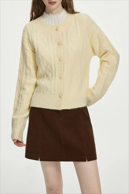 Chic Colorblock Knit Casual Cardigan