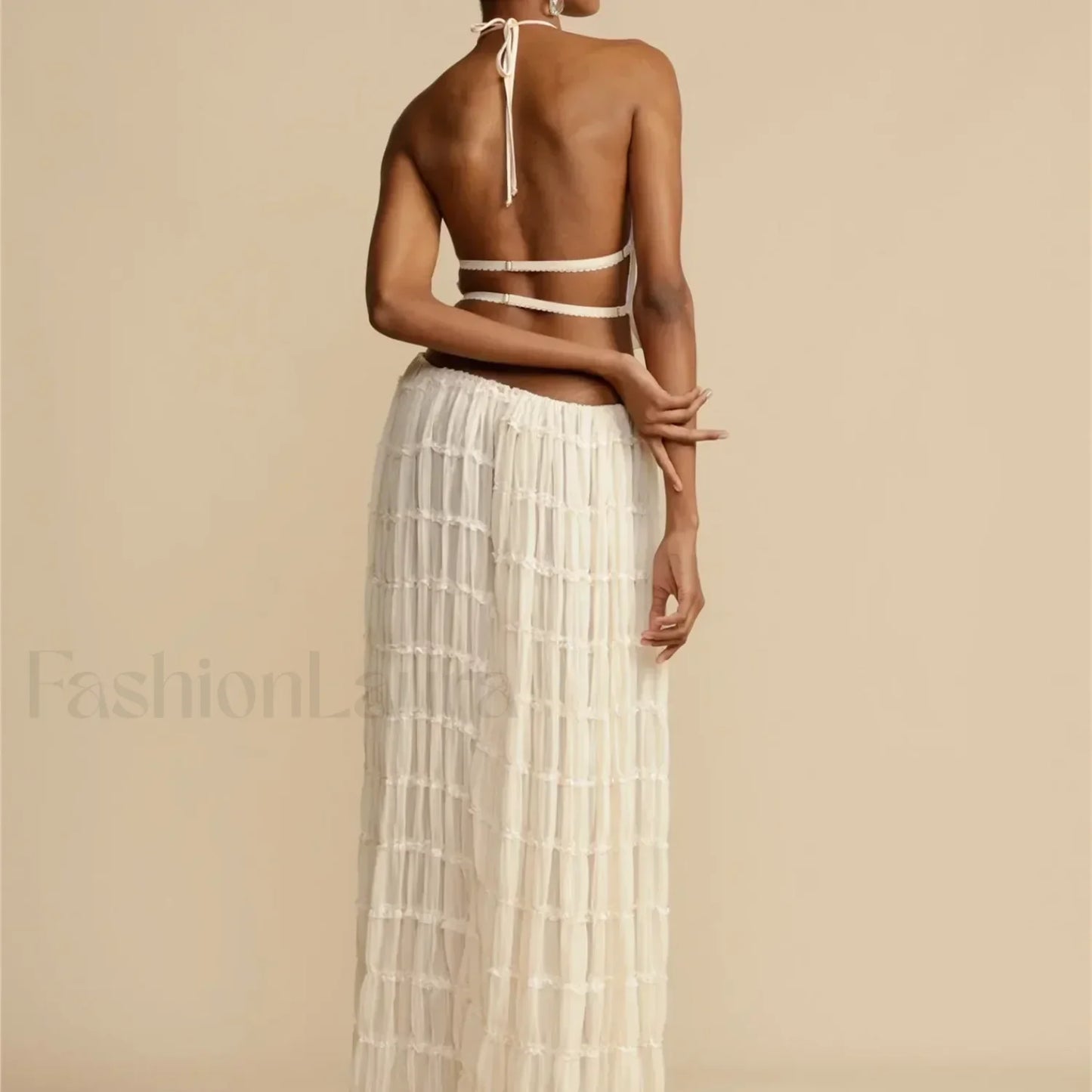 2Piece Skirt Set for Women Lace Up Back Tank Tops Tie Up High Waist Long Skirts Outfits Fairy Vacation Cottagecore Lace Dress